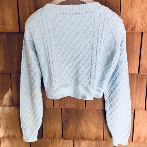 Ruby Moon Light Blue Crop Sweater - Picture 8 of 11